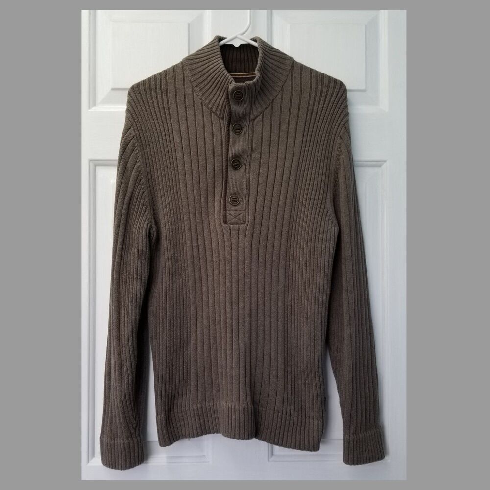 💚3/$15 Eddie Bauer Sport Shop Knit Sweater Brown Cotton M
